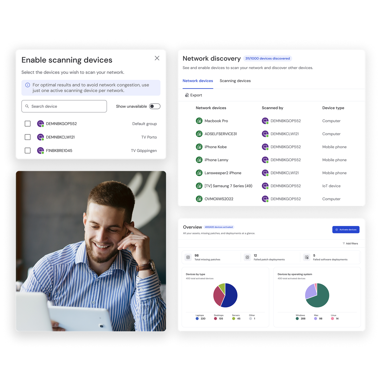 Screenshot del client TeamViewer con strumenti di Asset Management